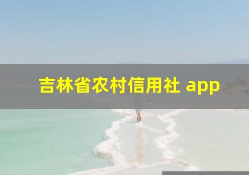 吉林省农村信用社 app